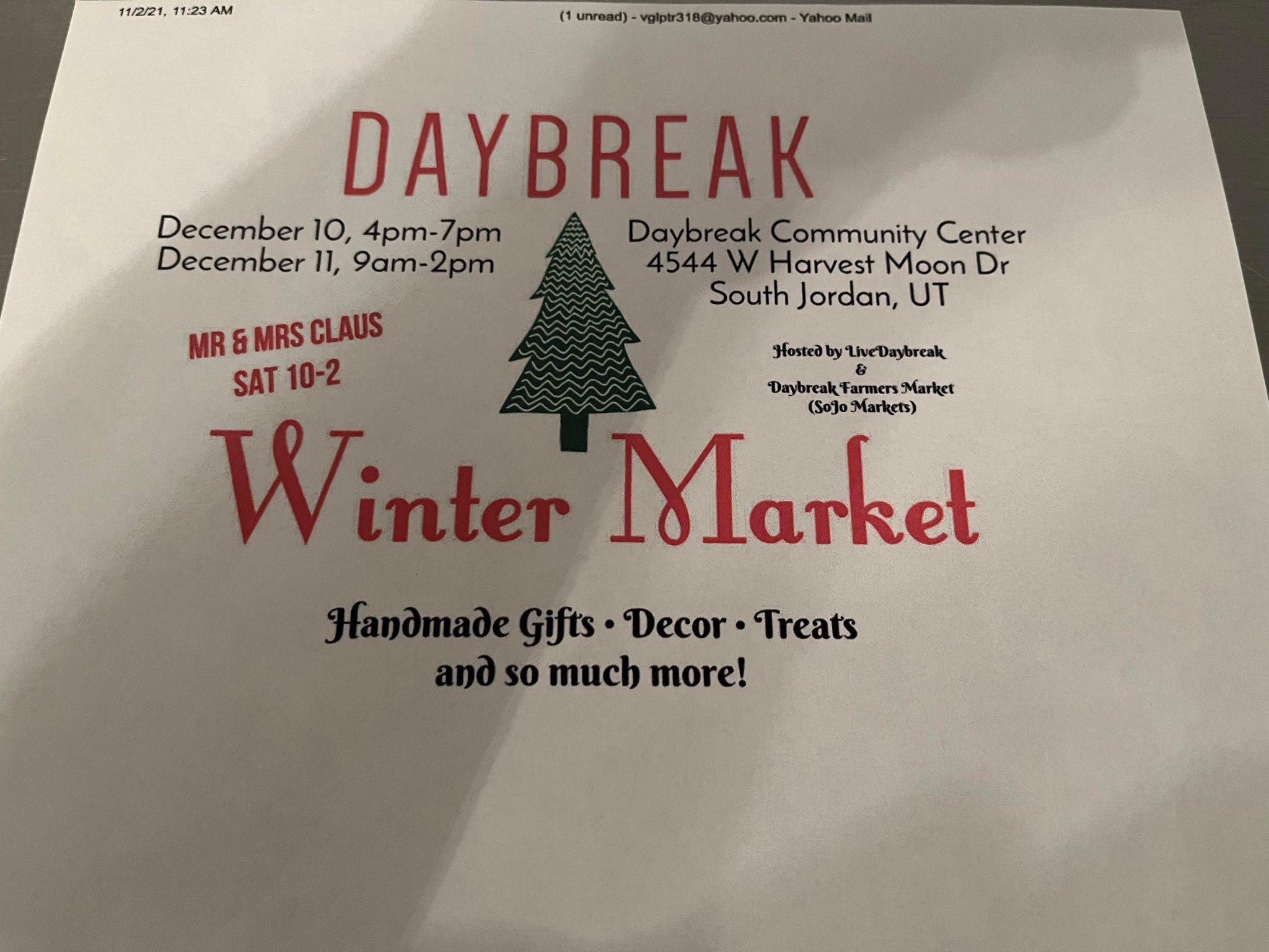 Daybreak Winter Market event