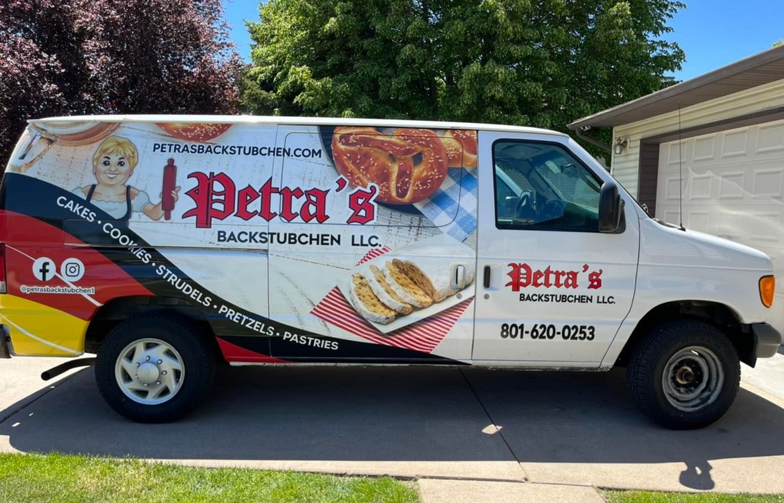 delivery van with Petras branding